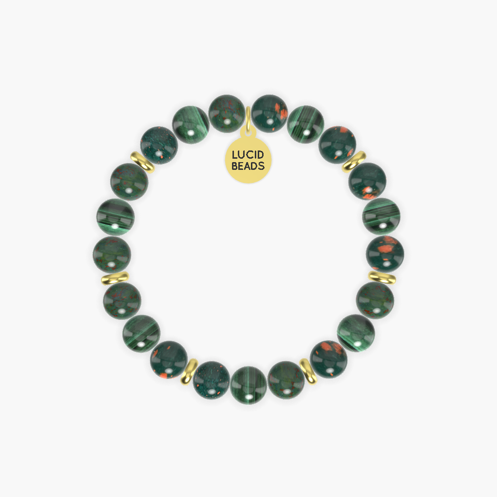 Healing Harmony - Bloodstone and Malachite Bracelet