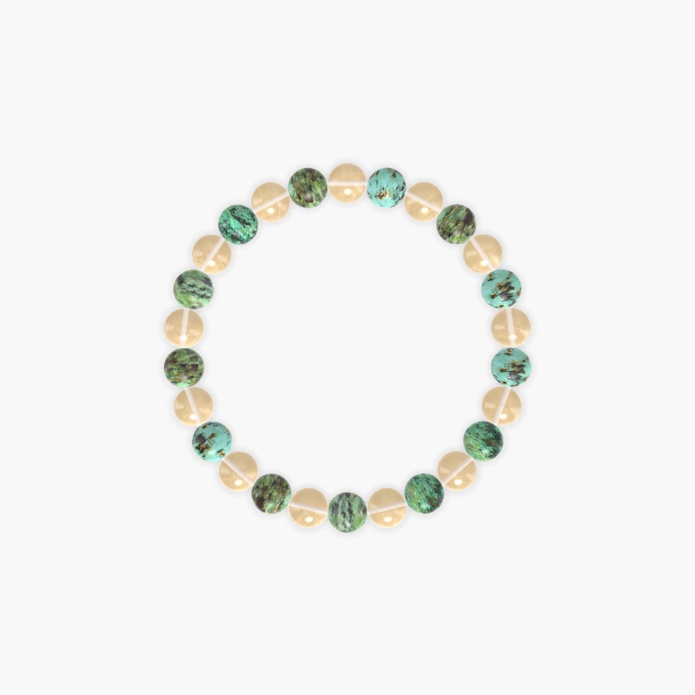 Fortune in Bloom - African Turquoise and Citrine Bracelet