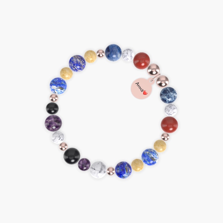Lapis Lazuli, Yellow Jade, Howlite and more Gemstone Bracelet