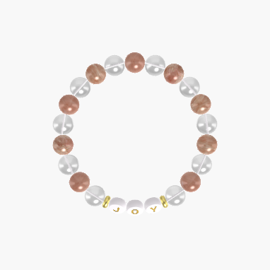 Clear Quartz and Sunstone Bracelet