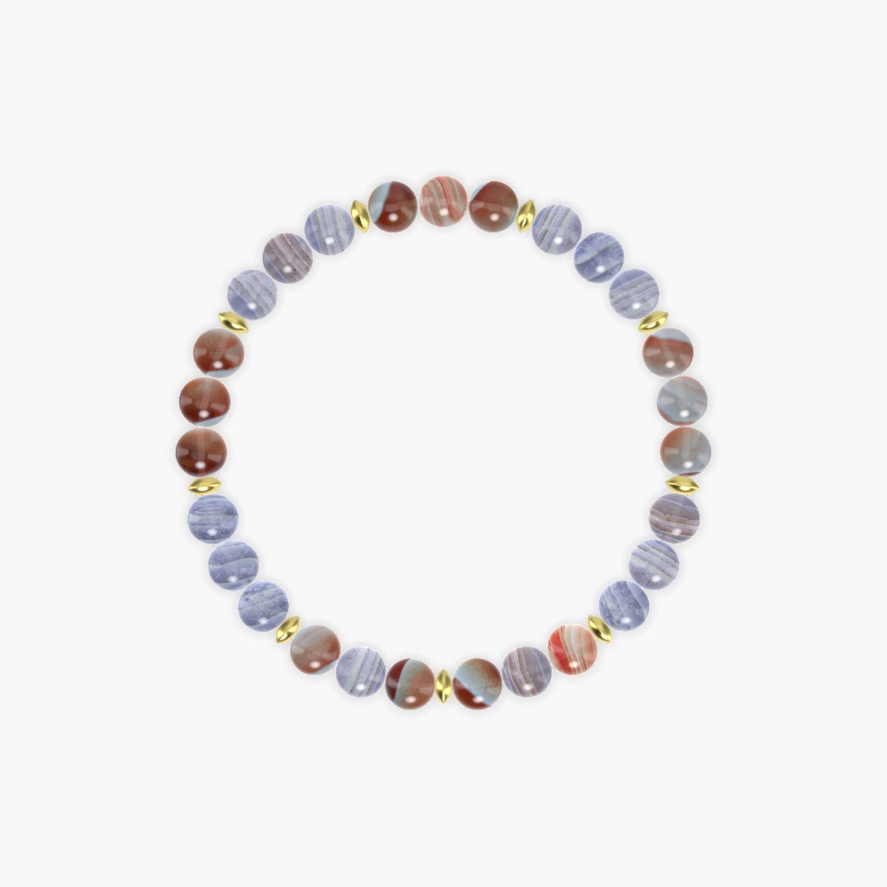 Blue Lace Agate and Sardonyx Bracelet