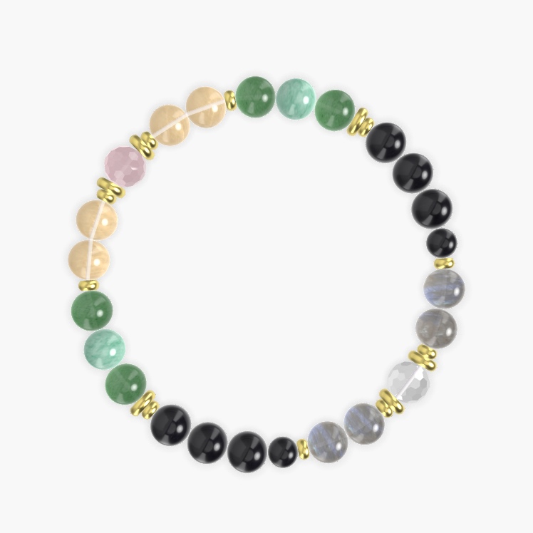 Black Obsidian, Labradorite, Aventurine and more Gemstone Bracelet