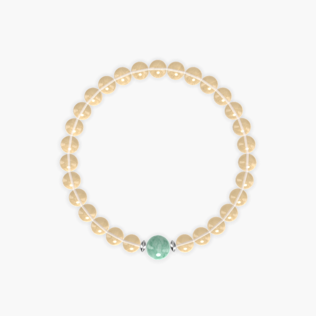 Citrine and Green Jade Bracelet