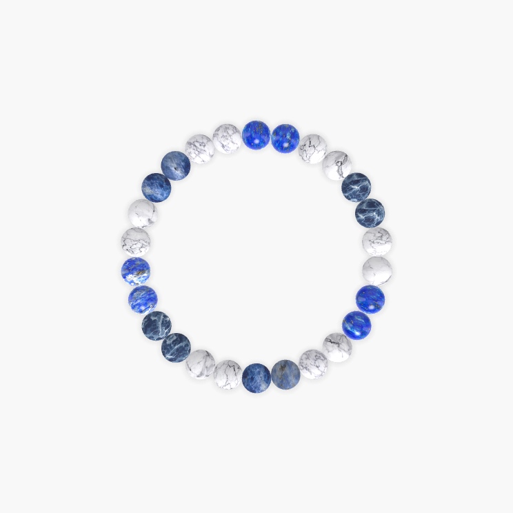 Howlite, Sodalite and Lapis Lazuli Bracelet