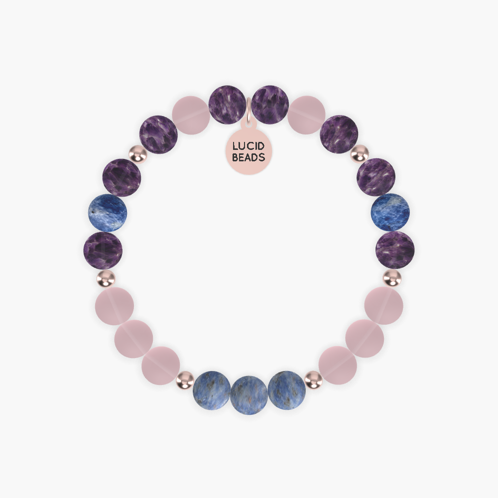 Rose Quartz, Amethyst and Sodalite Bracelet