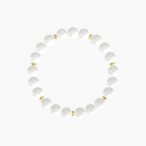 White Jade Gemstone Bead Bracelet