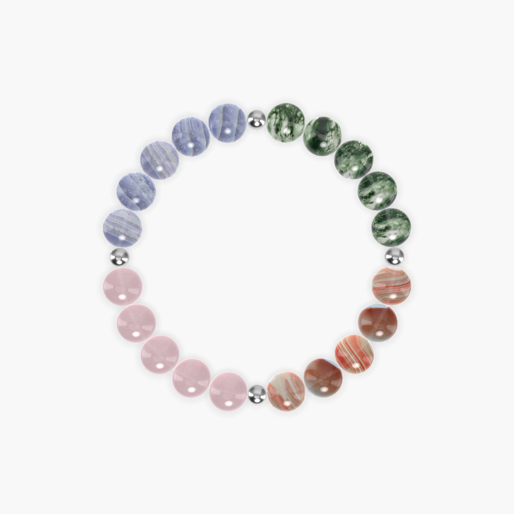 Sardonyx, Moss Agate, Blue Lace Agate and more Gemstone Bracelet
