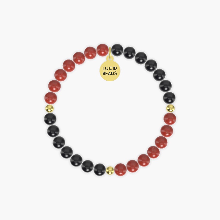 Red Jasper and Black Obsidian Bracelet