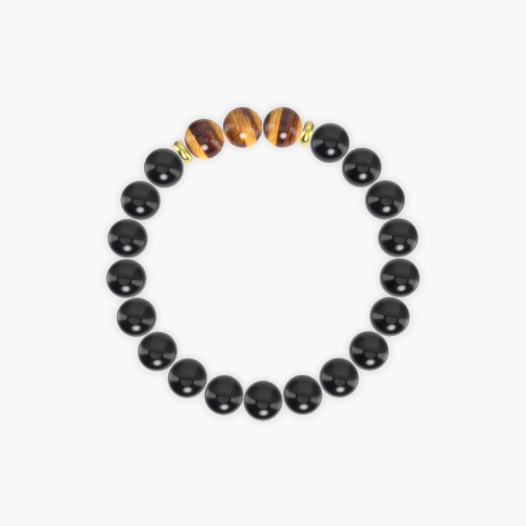 Black Obsidian and Tiger Eye Bracelet