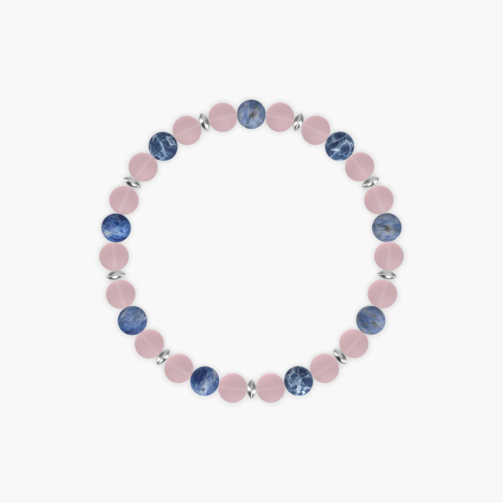 Rose Quartz and Sodalite Gemstone Bracelet
