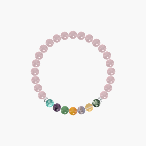 Rose Quartz, Carnelian, Blue Lace Agate and more Gemstone Bracelet