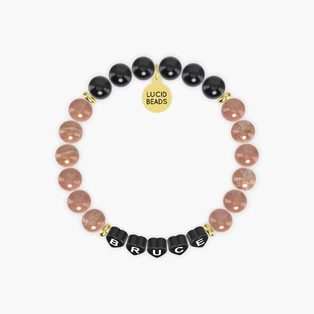 Sunstone and Black Obsidian Bracelet