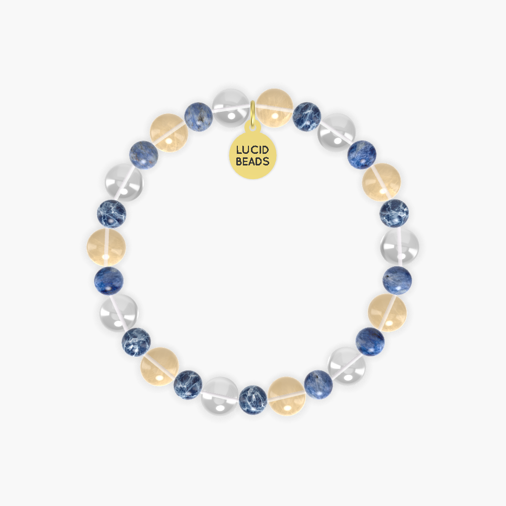 Sodalite, Citrine and Clear Quartz Bracelet