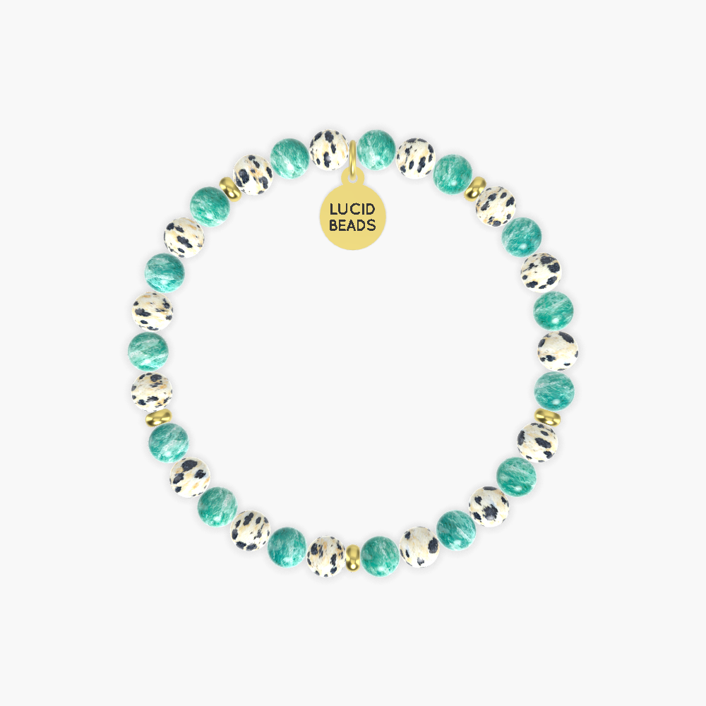 Amazonite and Dalmatian Jasper Bracelet