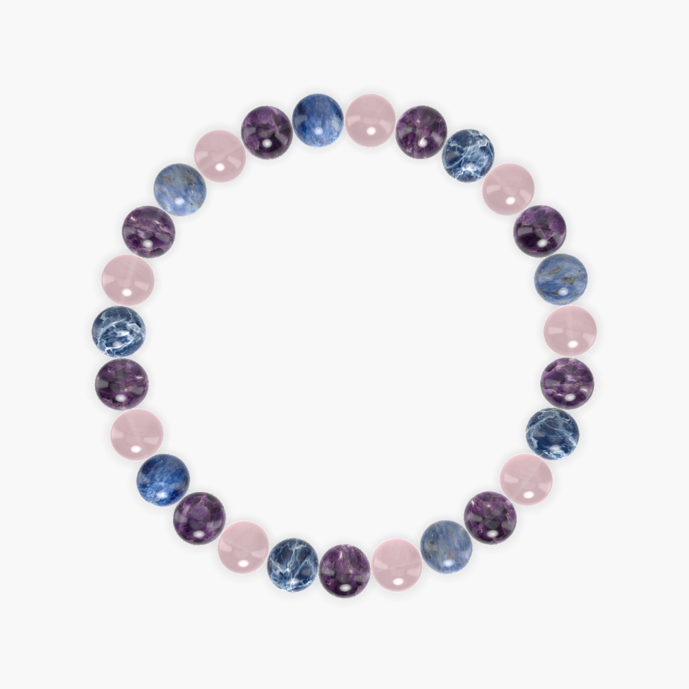 Amethyst, Rose Quartz and Sodalite Bracelet