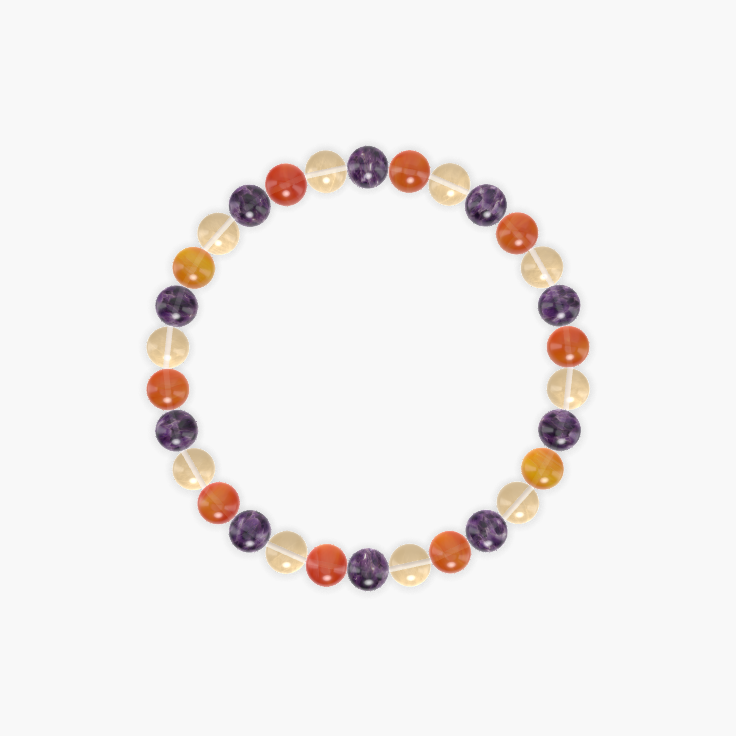 Amethyst, Citrine and Carnelian Bracelet