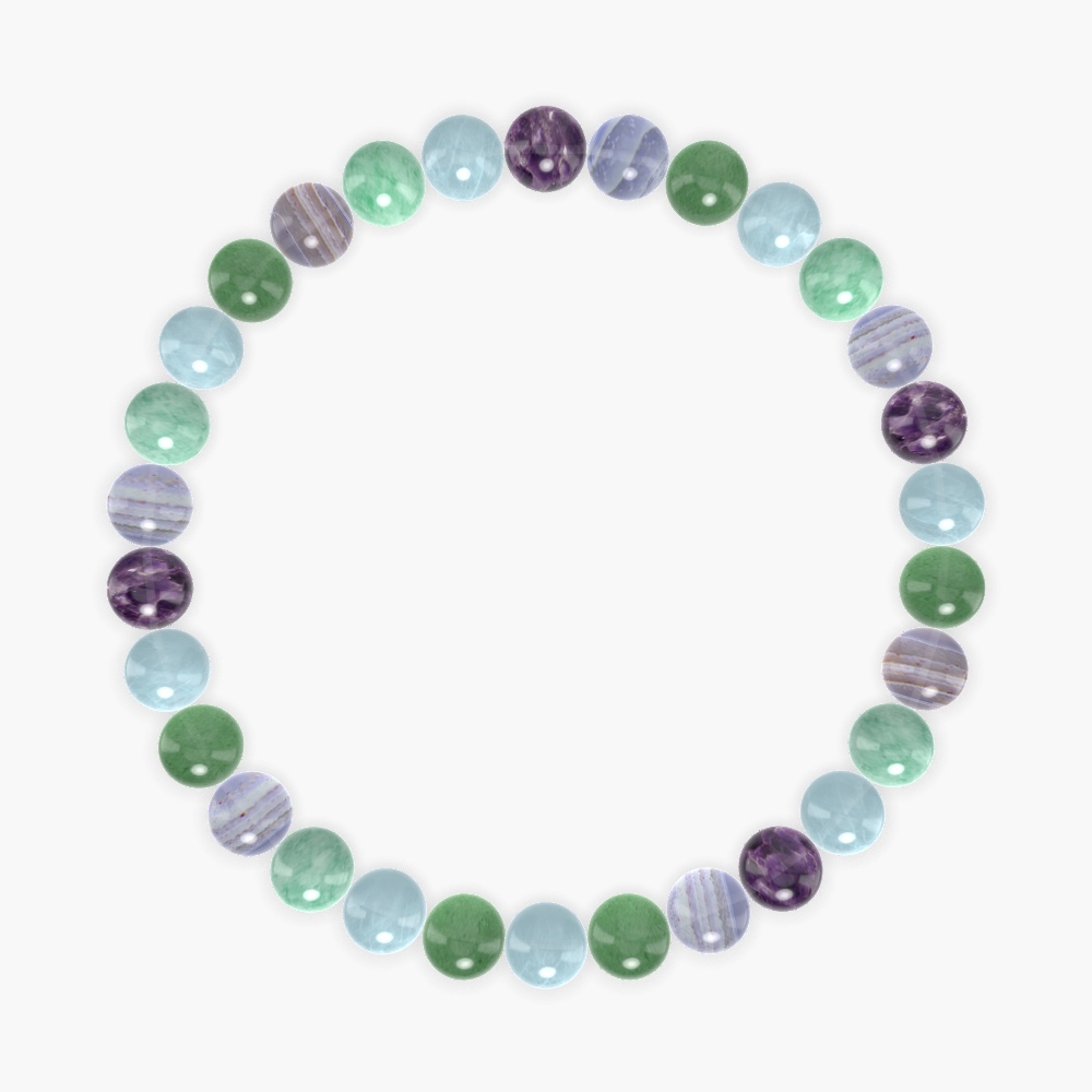 Aquamarine, Blue Lace Agate, Aventurine and more Gemstone Bracelet