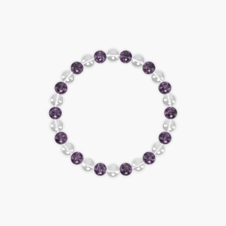 Clear Quartz and Amethyst Bracelet
