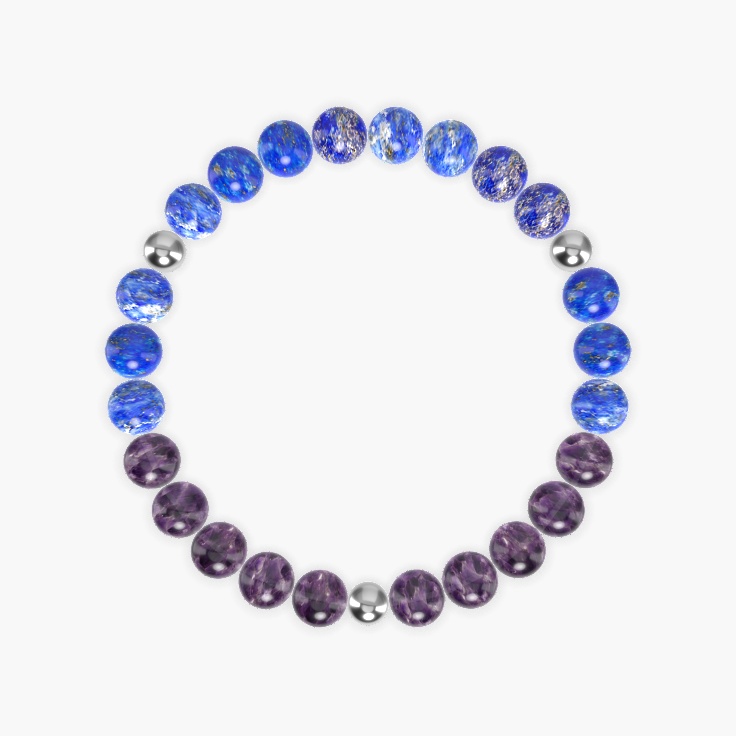 Lapis Lazuli and Amethyst Bracelet