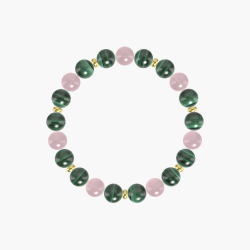 Malachite and Rose Quartz Bracelet