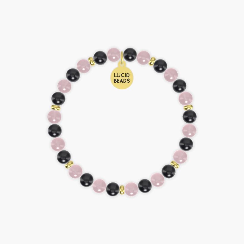 Heartfort Protection - Rose Quartz and Black Onyx Bracelet