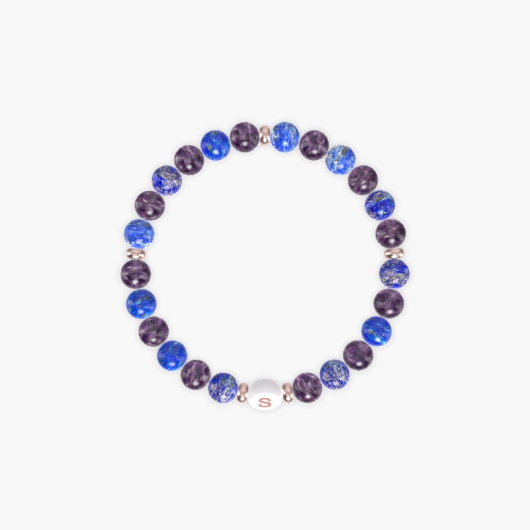 Amethyst and Lapis Lazuli Bracelet