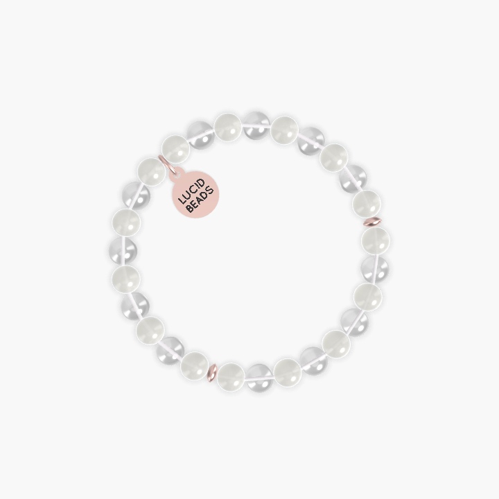 Moonstone and Clear Quartz Bracelet
