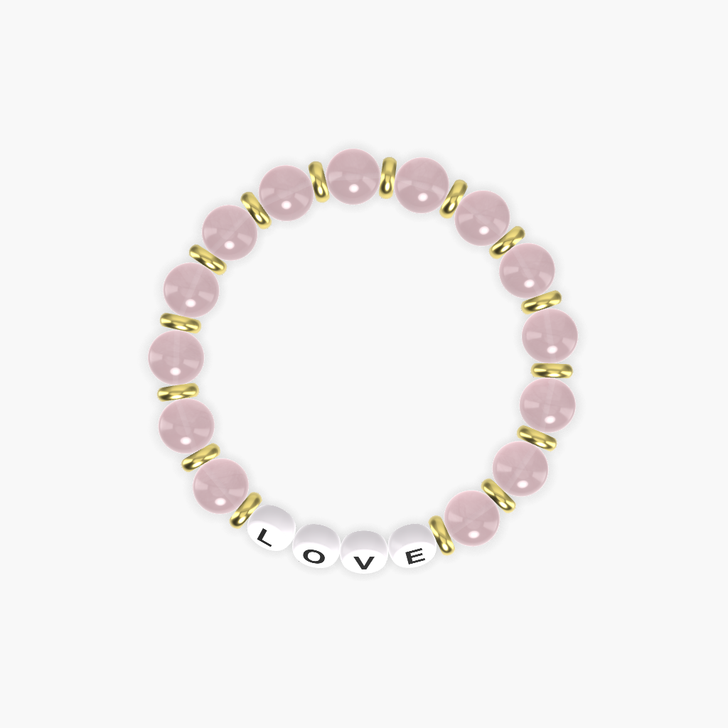Rose Quartz Gemstone Bead Bracelet