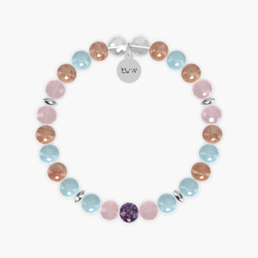 Aquamarine, Sunstone, Rose Quartz and more Gemstone Bracelet