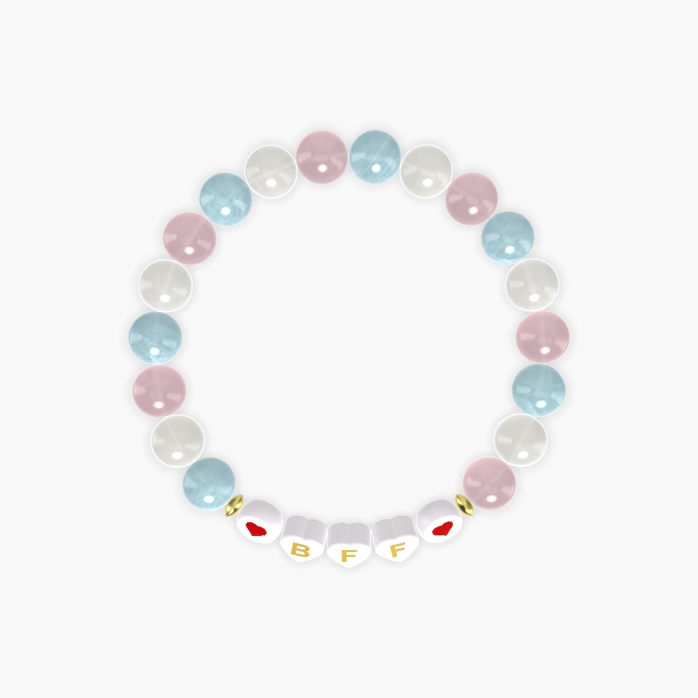 Rose Quartz, Moonstone and Aquamarine Bracelet