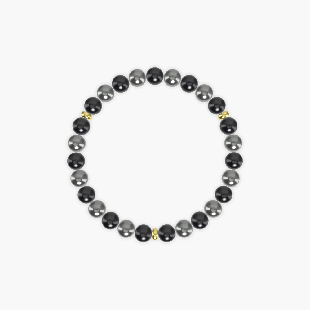 Black Tourmaline and Hematite Bracelet