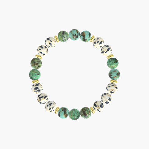 African Turquoise and Dalmatian Jasper Bracelet