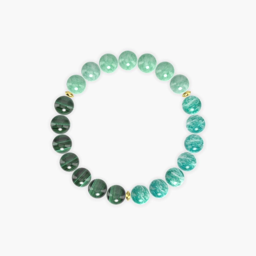 Amazonite, Green Jade and Malachite Bracelet