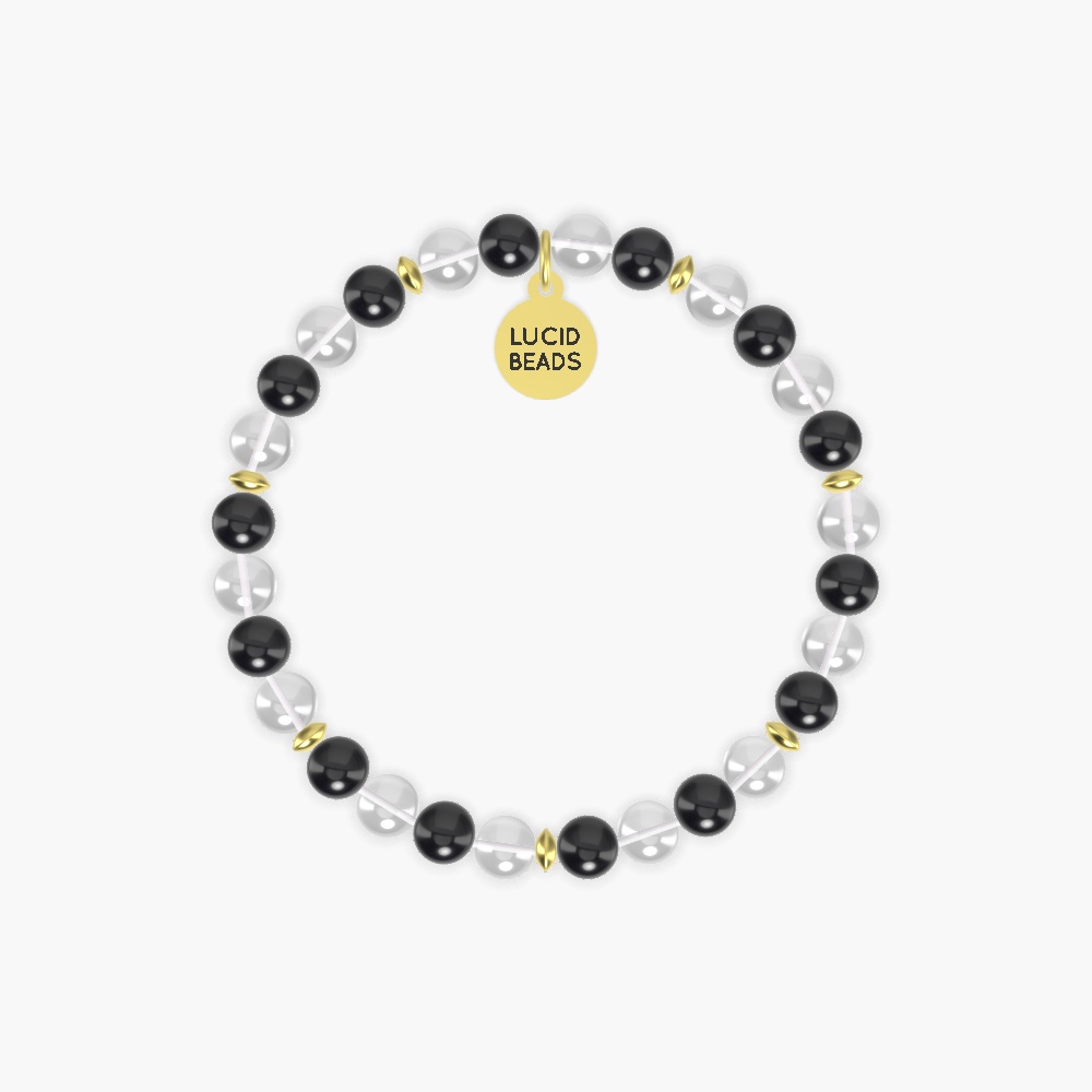 Grounded Clarity - Black Tourmaline and Clear Quartz Bracelet