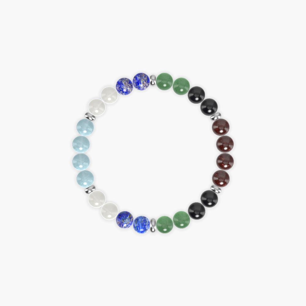 Aventurine, Black Tourmaline, Garnet and more Gemstone Bracelet