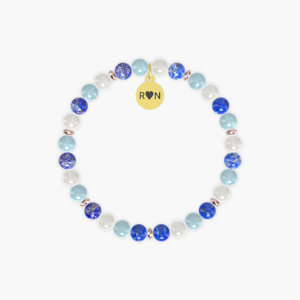 Lapis Lazuli, Moonstone and Aquamarine Bracelet