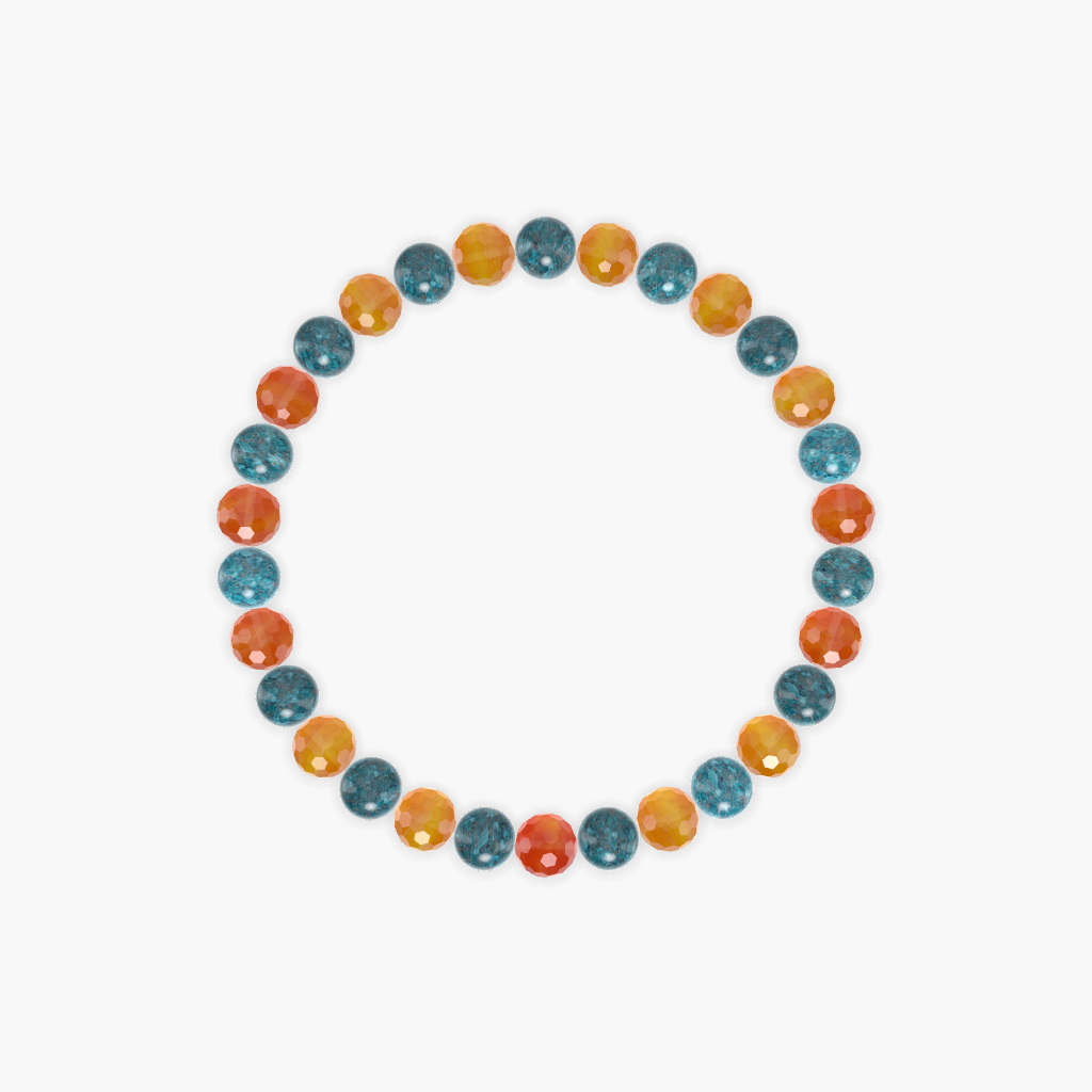 Carnelian and Apatite Bracelet