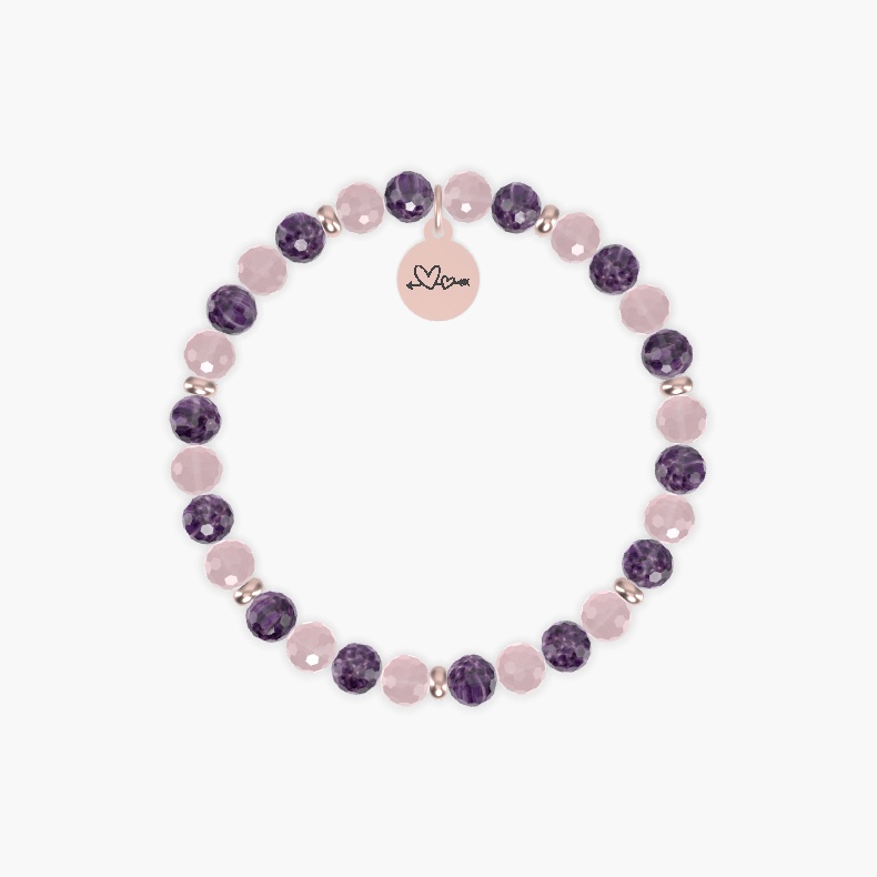 Amethyst and Rose Quartz Bracelet