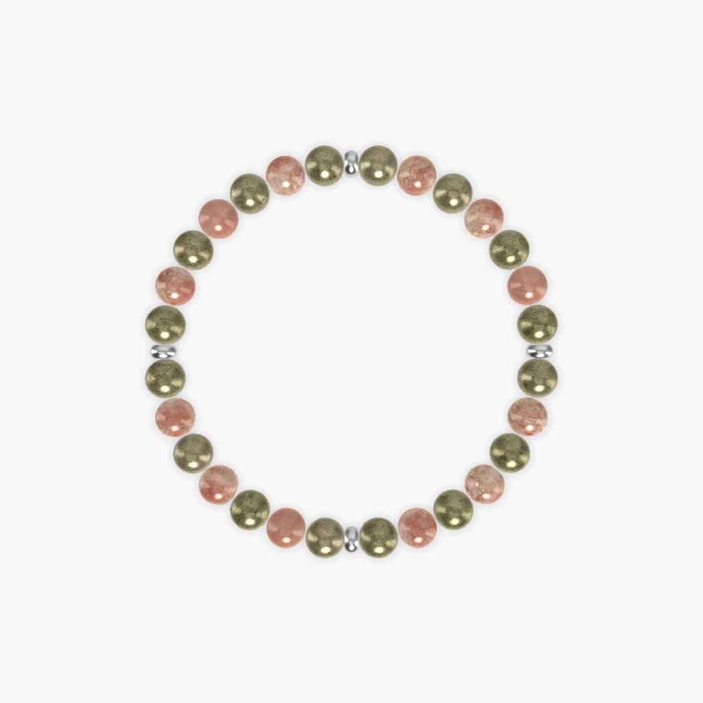Pyrite and Sunstone Bracelet