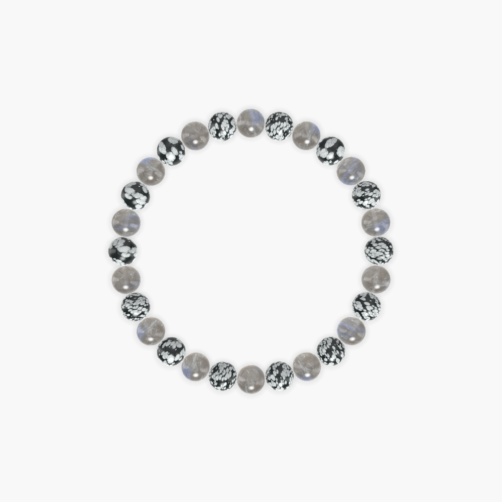 Labradorite and Snowflake Obsidian Bracelet