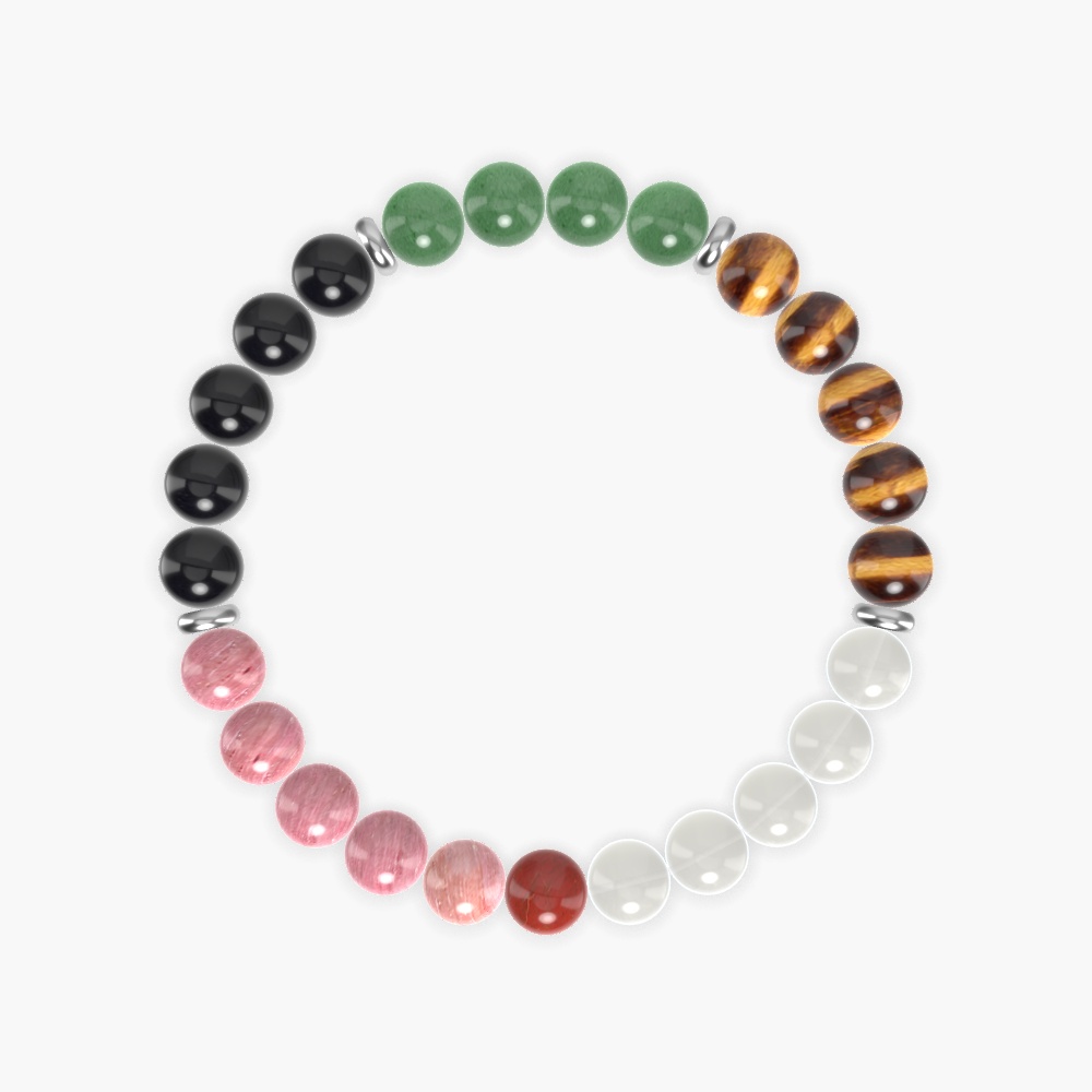 Moonstone, Tiger Eye, Black Obsidian and more Gemstone Bracelet