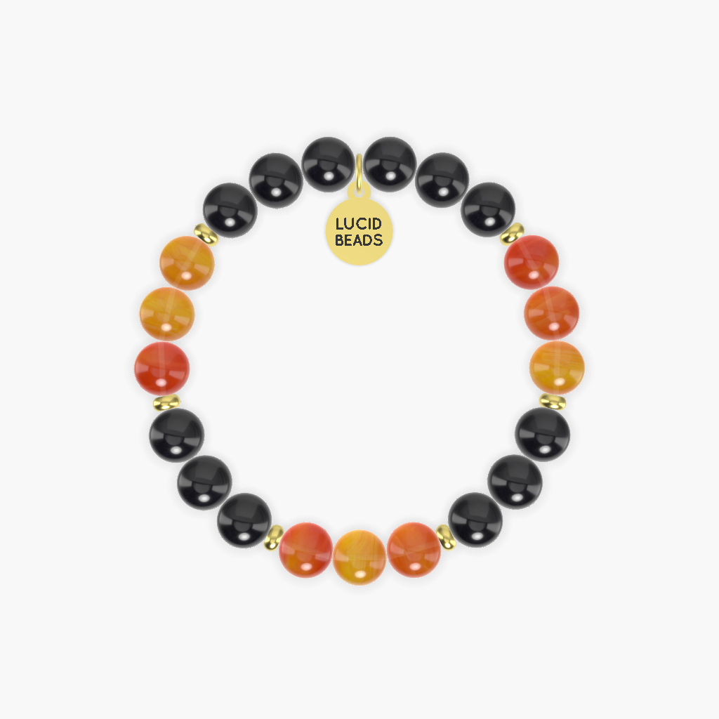 Courageous Spirit - Black Tourmaline and Carnelian Bracelet