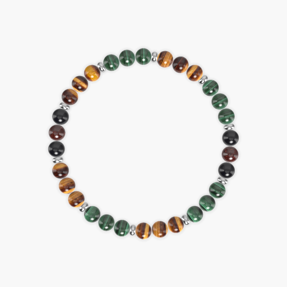Tiger Eye, Malachite, Black Tourmaline and more Gemstone Bracelet