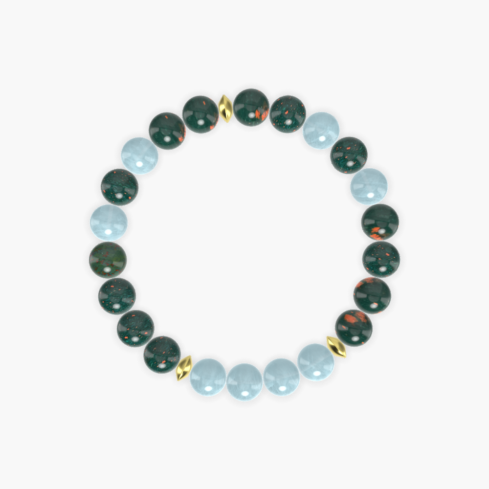 Bloodstone and Aquamarine Bracelet