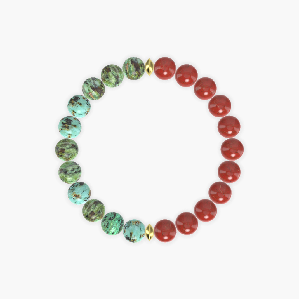Red Jasper and African Turquoise Bracelet