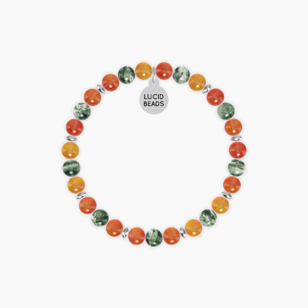 Harmony Earth Energy - Carnelian and Moss Agate Bracelet