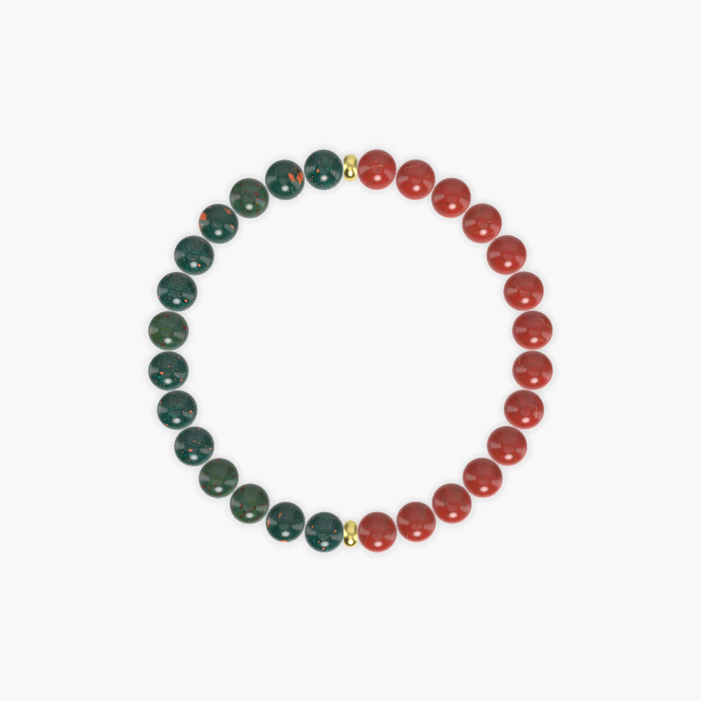 Red Jasper and Bloodstone Bracelet