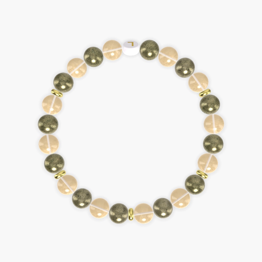 Citrine and Pyrite Bracelet