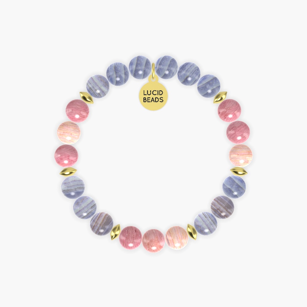 Harmony Insight Connection - Blue Lace Agate and Rhodonite Bracelet