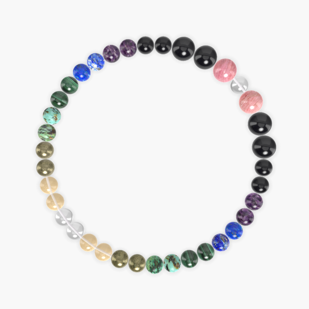 African Turquoise, Malachite, Lapis Lazuli and more Gemstone Bracelet